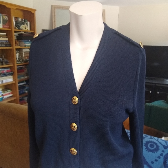 St. John Knit Classic Navy Blue Pant Suit SZ 4/S. - Picture 4 of 12